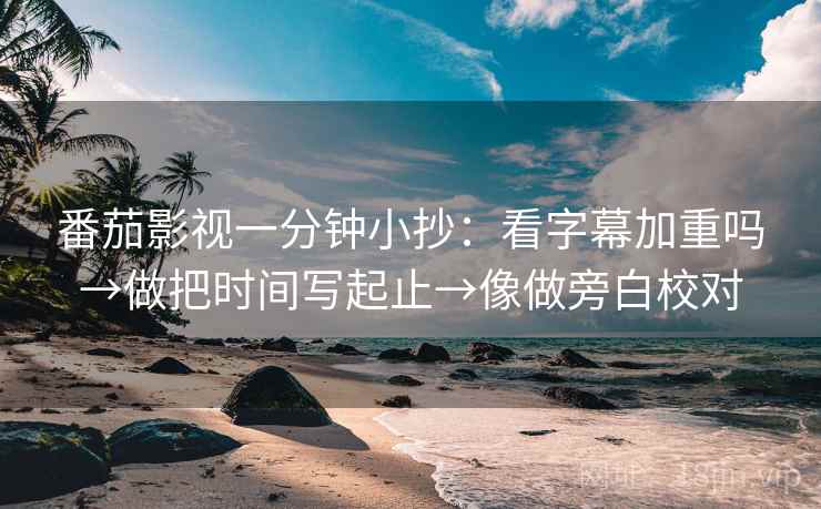 番茄影视一分钟小抄：看字幕加重吗→做把时间写起止→像做旁白校对